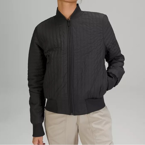 NWOT Lululemon Non-Stop Cotton Bomber Jacket, Black - Picture 2 of 6